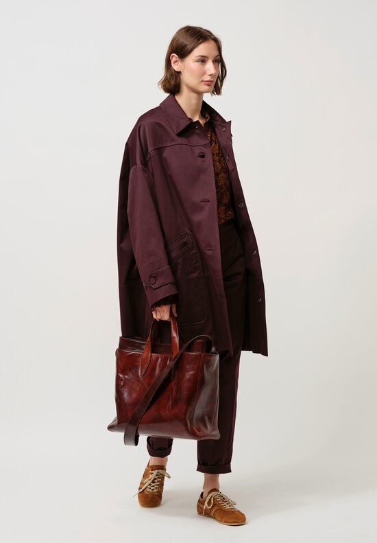 Dries Van Noten Riston Coat in Burgundy