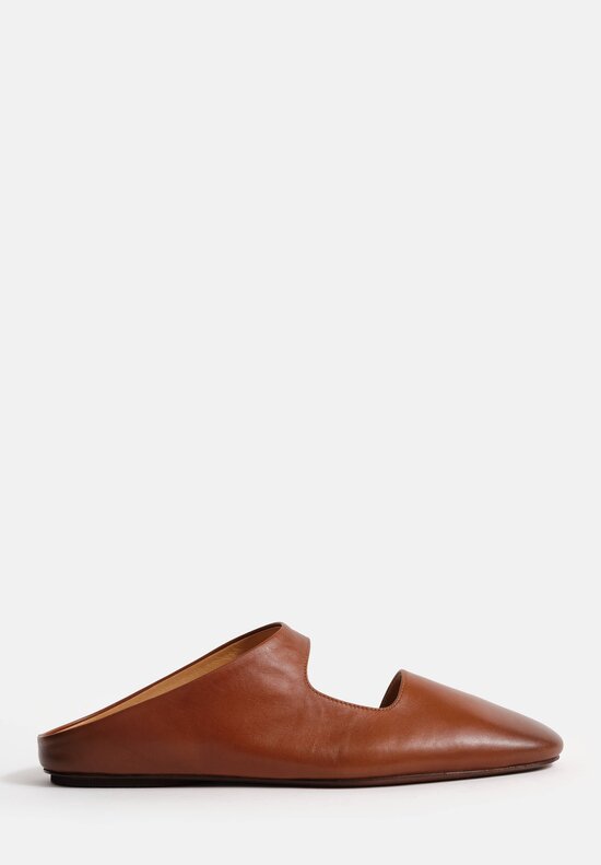 Marsèll Leather Distesa Slip-On Flats in Basalt Brown