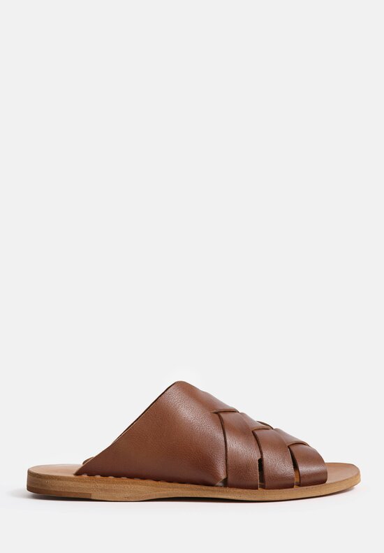 Officine Creative Leather Itaca Crossed Sandals in Santiago Brown