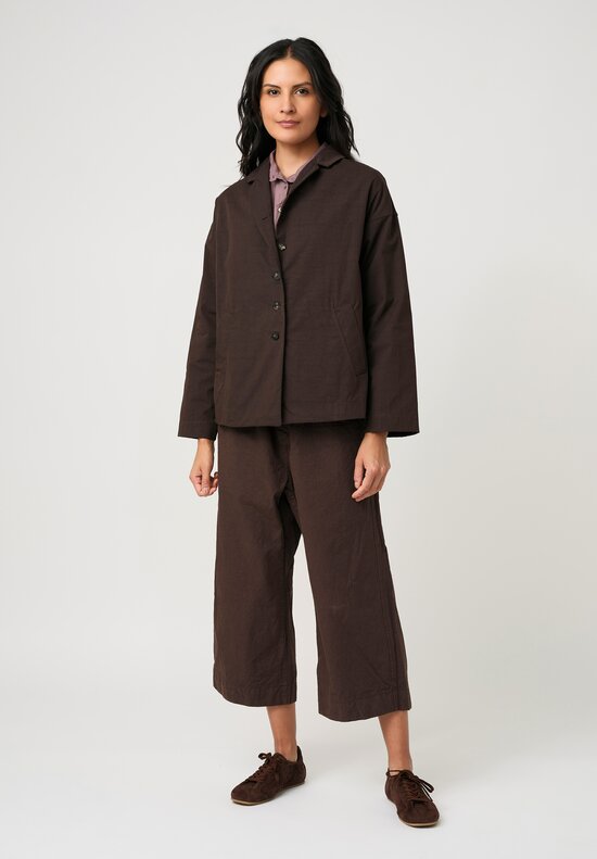 Album di Famiglia Lightweight Cotton Blend Blazer in Dark Brown