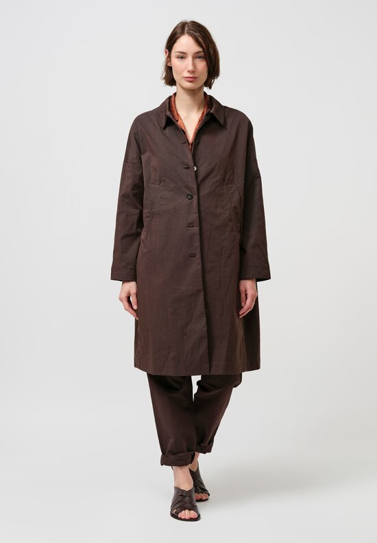 Album di Famiglia Lightweight Cotton Blend Coat in Dark Brown