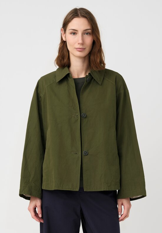 Casey Casey Cotton Drays Jacket in Olive Green
