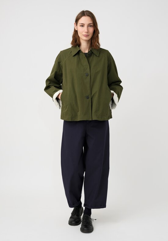 Casey Casey Cotton Drays Jacket in Olive Green