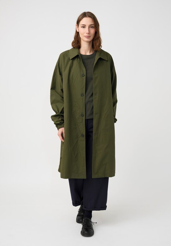 Casey Casey Cotton Peche Coat in Olive Green
