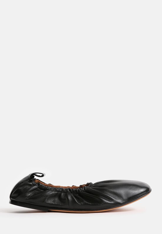 Amblẽme Lambskin Nappa Leather Paloma Ballerina Flats in Jet Black