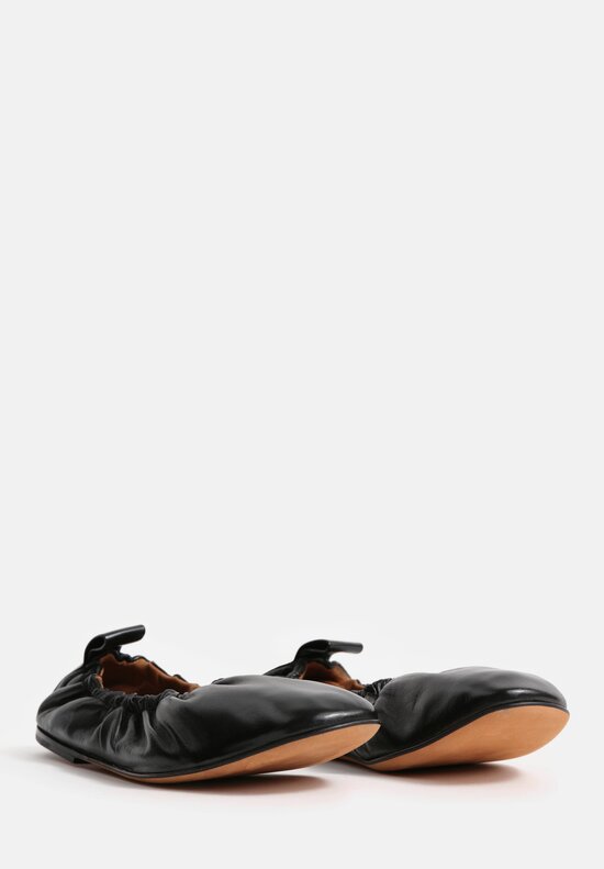 Amblẽme Lambskin Nappa Leather Paloma Ballerina Flats in Jet Black