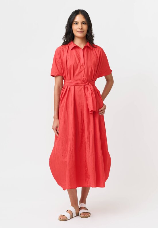 Daniela Gregis Washed Cotton Manichina Dress in Rosa Pink