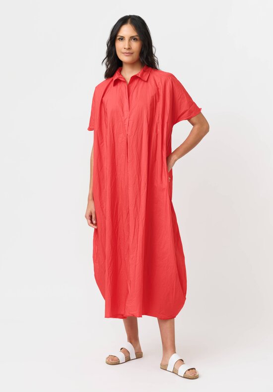 Daniela Gregis Washed Cotton Manichina Dress in Rosa Pink