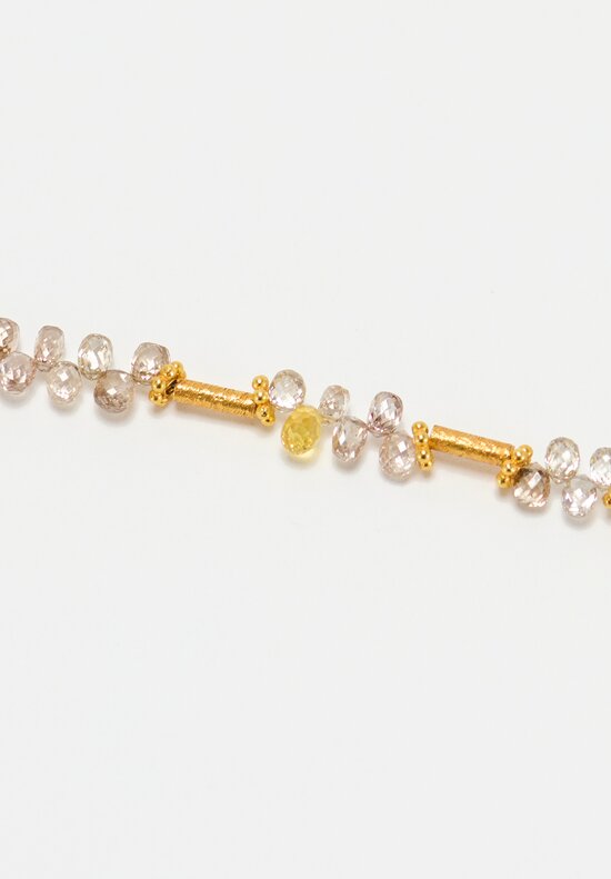 Greig Porter 18K Starburst Cylinders & Multicolored Diamond Droplet Beaded Necklace