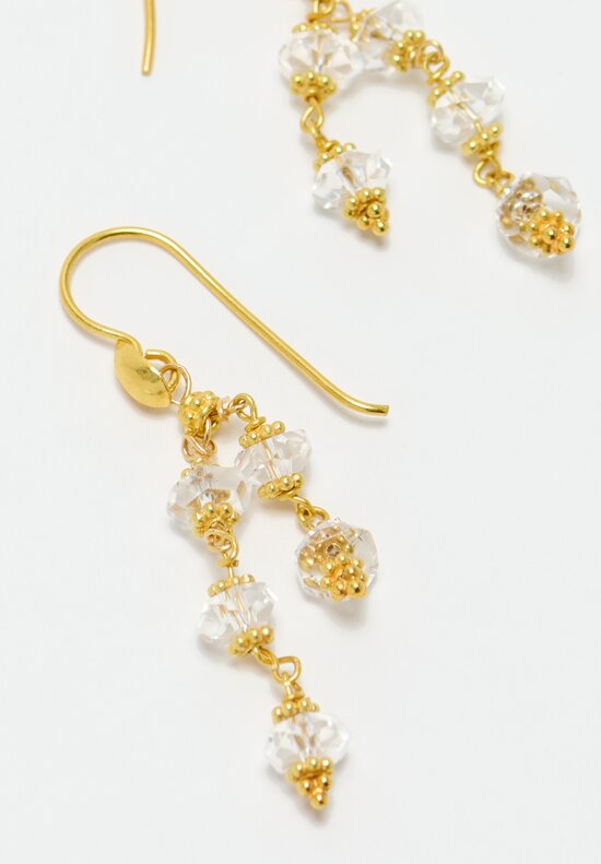 Greig Porter 18K Starbursts & Faceted Sapphires Dangle Earrings 2