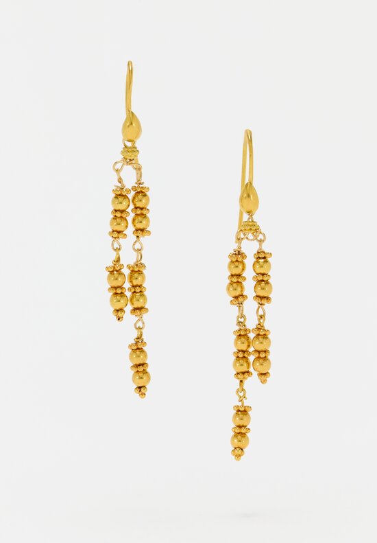 Greig Porter 18K Gold Sphere Bead Double Strand Earrings