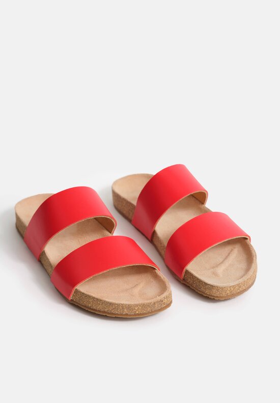 Daniela Gregis Leather Fascione Sandals in Red