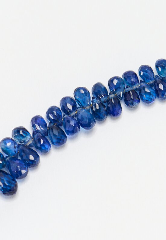 Greig Porter 18K Faceted Squares and Sapphire Droplet Necklace