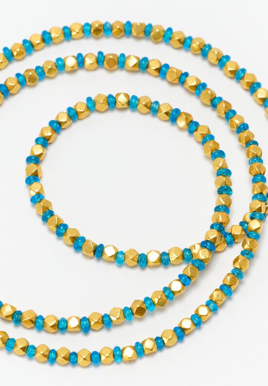 Greig Porter 18K Gold Polyhedron & Blue Apatite Necklace