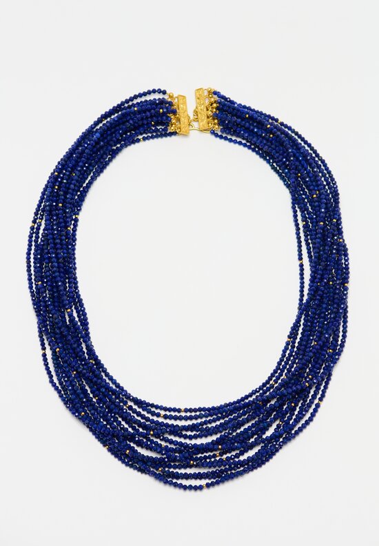 Greig Porter 18K Rounds & Faceted Lapis Lazuli 15-Strand Necklace 23.5