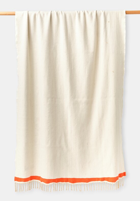 The House of Lyria Silk Blend Antigua Throw in Cream, Orange & Yellow