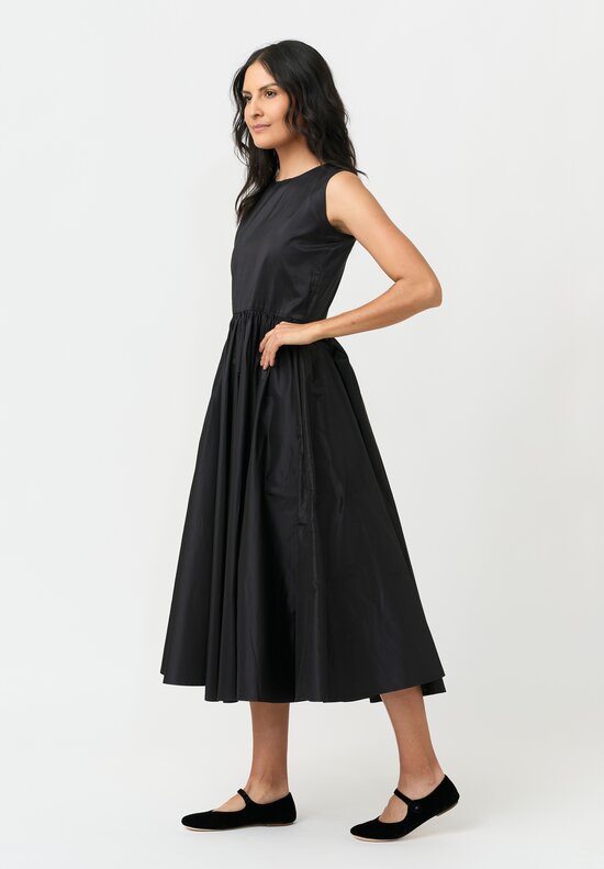 Daniela Gregis Silk Bottoncino Stretto Dress in Nero Black