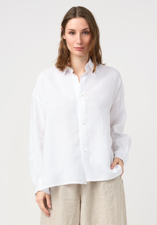 Daniela Gregis Linen Uomo Larga Shirt in Ottico White