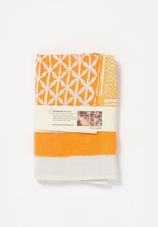 Bertozzi Handmade Linen Taormina Runner in Arancio Orange	
