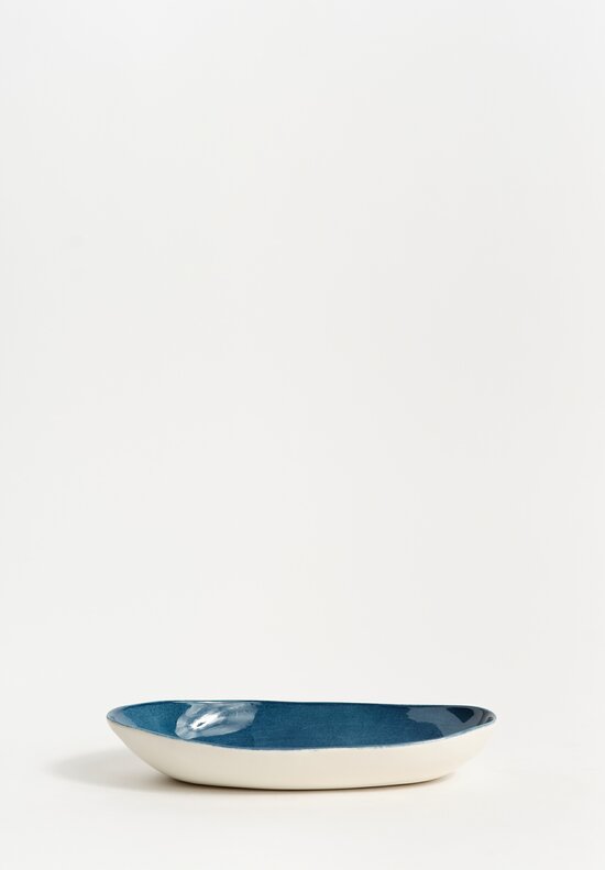 Stamperia Bertozzi Handmade Porcelain Solid Interior Barchetta Dark Azzuro Blue