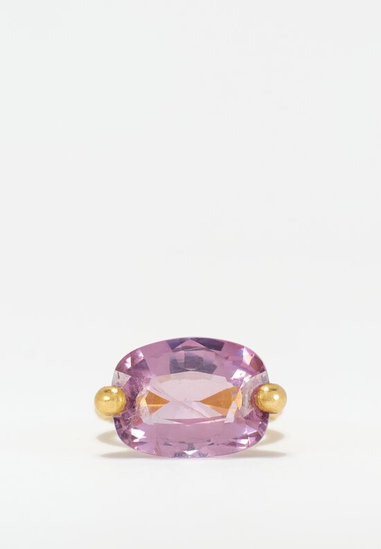 Munnu The Gem Palace 22K Gold Cushion Cut Purple Spinel Ring