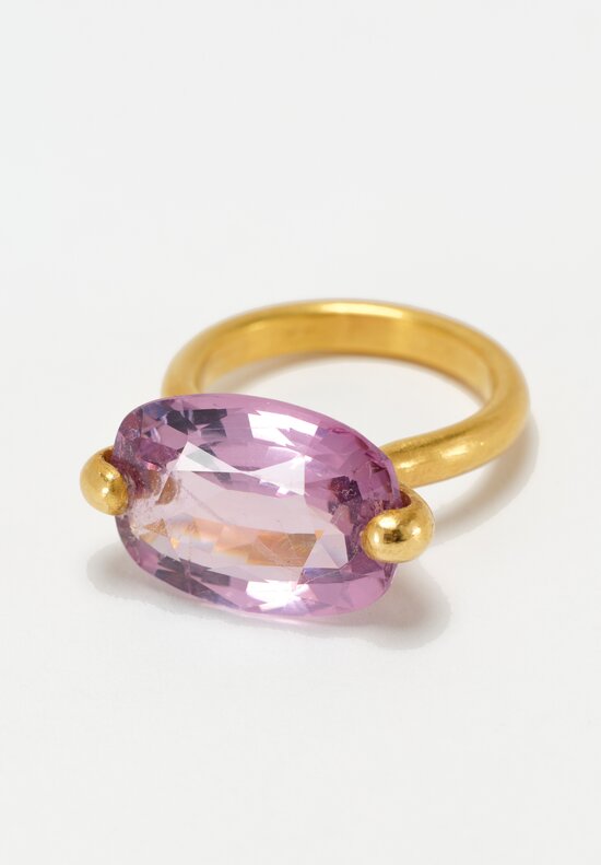 Munnu The Gem Palace 22K Gold Cushion Cut Purple Spinel Ring