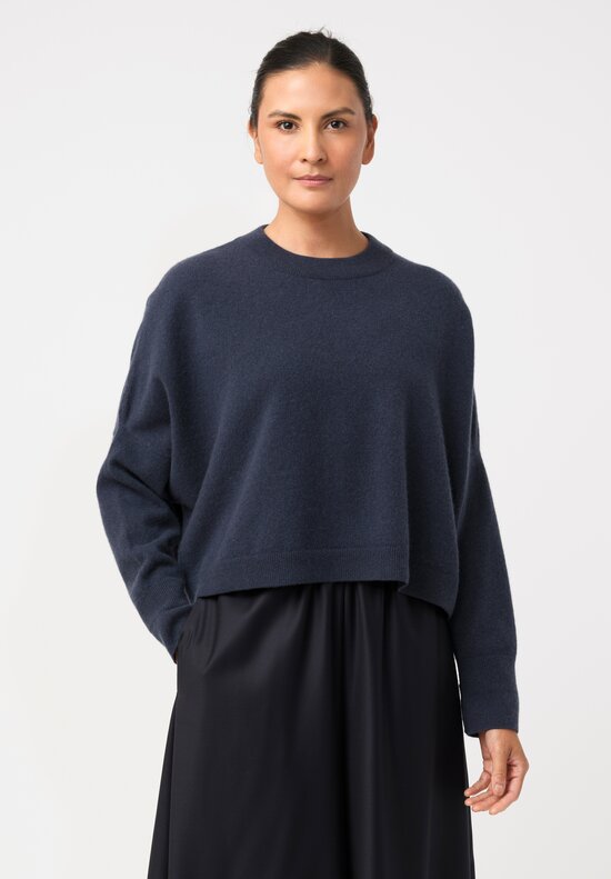Dusan Cashmere Iconic Crewneck Sweater in North Pacific Blue