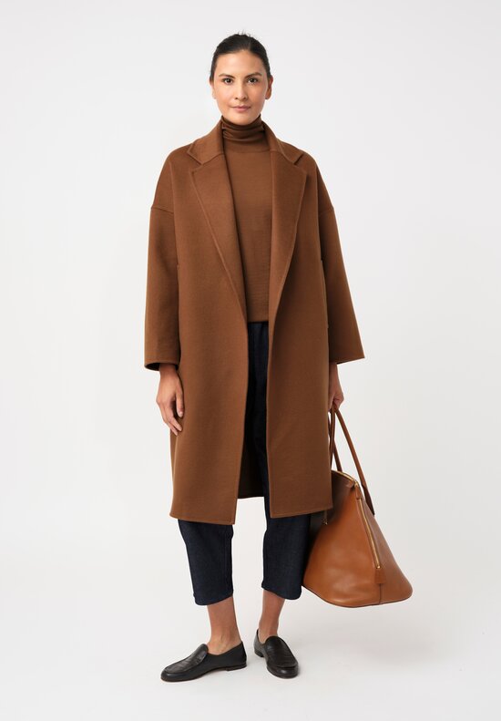 Dusan Cashmere Oversized Coat in Saddle Brown