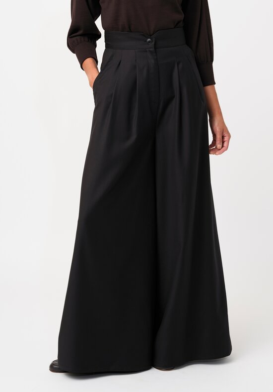Dusan Tasmania Notched & Pleated Pants in Black