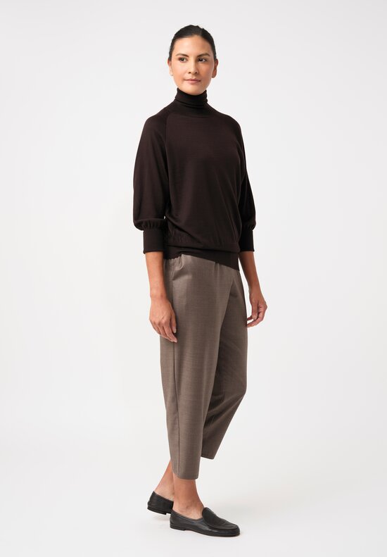 Dusan Fine-Knit Cashmere Turtleneck Sweater in Dark Chocolate Brown
