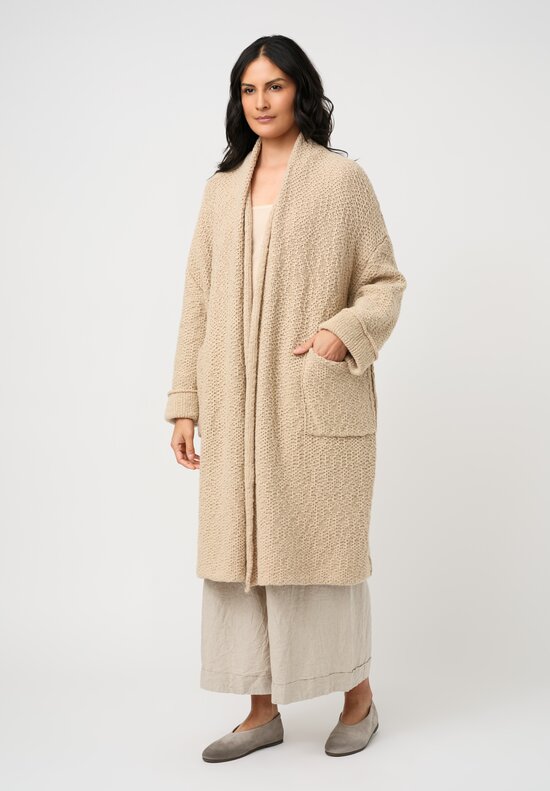 Daniel Andresen Hand-Knit Camel Duranta Cardigan in Natural Whipped Honey