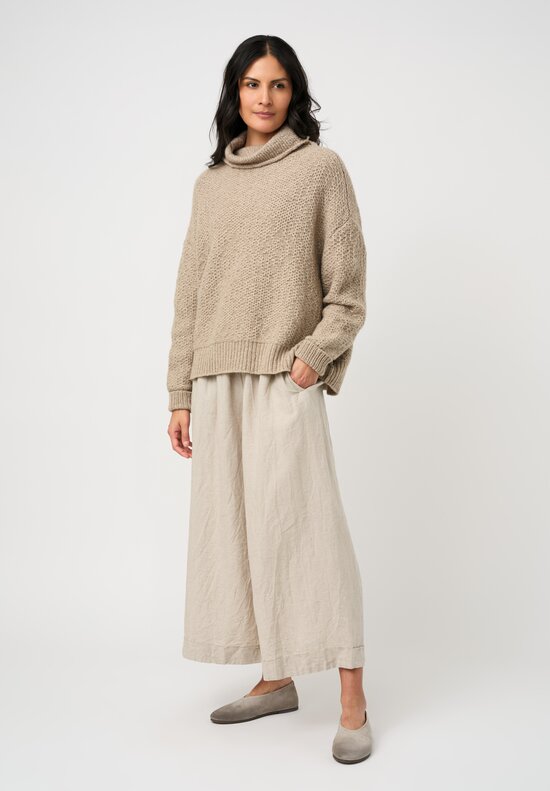 Daniel Andresen Fine-Knit Cashmere Blackberry Pullover in Natural Ecru