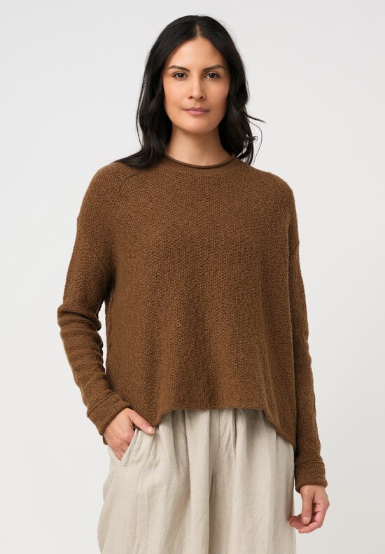 Daniel Andresen Fine-Knit Cashmere Veronica Pullover in Vivid Vicuna Brown