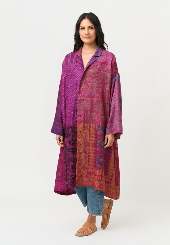 Mieko Mintz Vintage Silk Kantha Oversized Coat