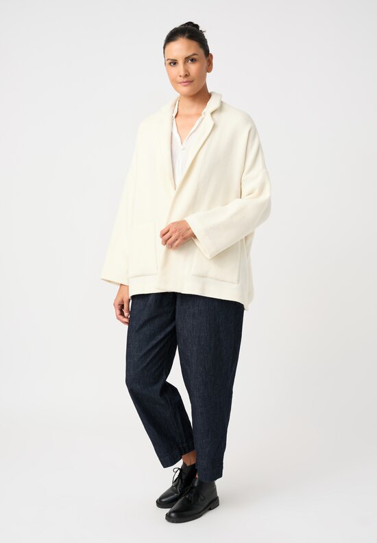 Daniela Gregis Thermal Weave Gladiolo Jacket in Bianco Cream