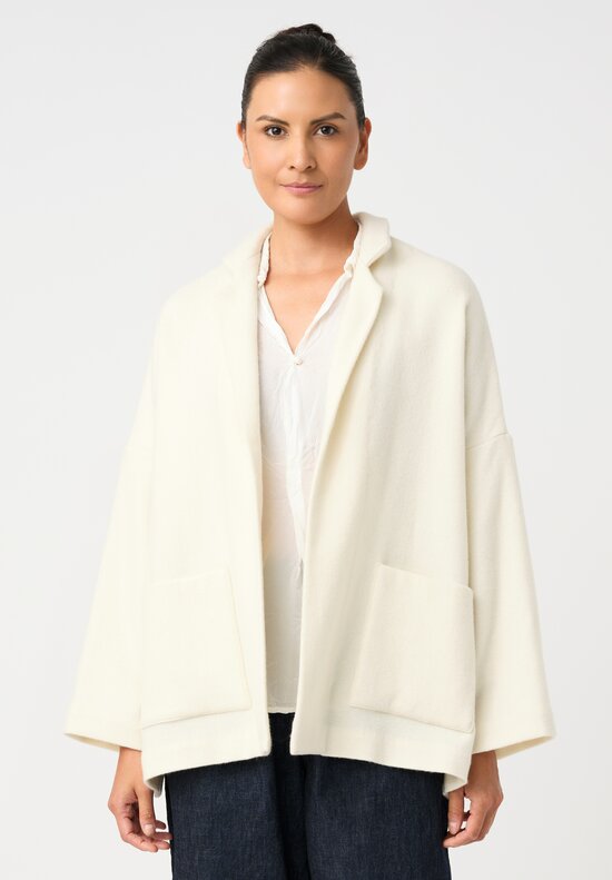 Daniela Gregis Thermal Weave Gladiolo Jacket in Bianco Cream