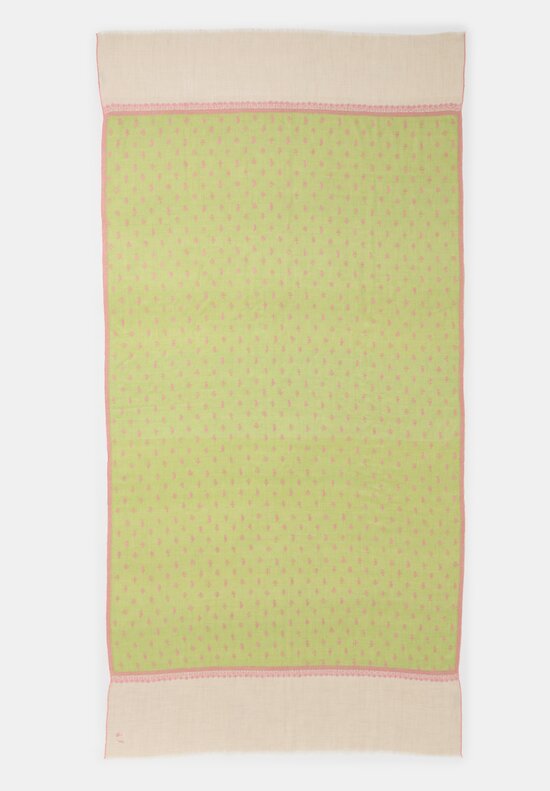 Yaser Shaw Embroidered Flowers Cashmere Scarf