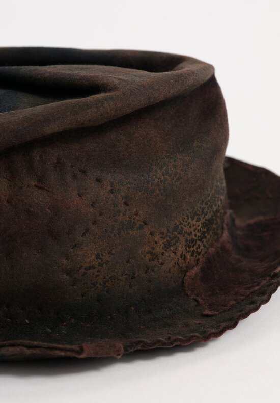 Horisaki Design & Handel One-of-a-Kind Hand-Dyed Rabbit Fur Felt Appliqué Hat