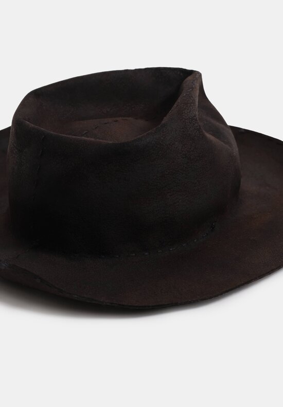 Horisaki Design & Handel Hard Burnt Beaver Fur Felt Stitched Detail Hat