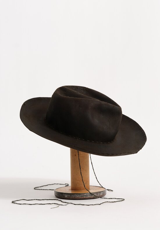 Horisaki Design & Handel Hard Burnt Beaver Fur Felt Stitched Detail Hat