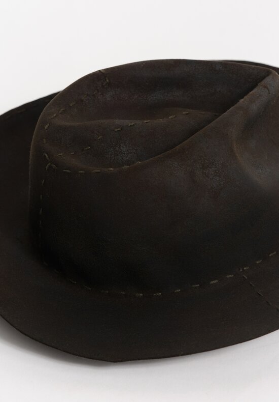 Horisaki Design & Handel Hard Burnt Beaver Fur Felt Stitched Detail Hat