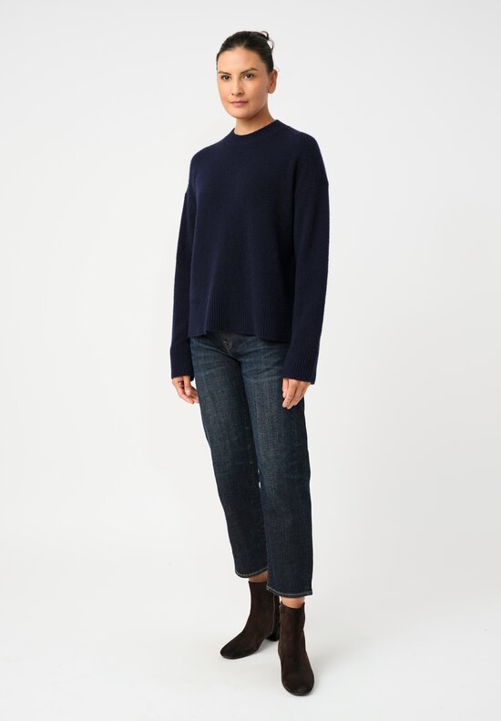 Alanui Knit Cashmere Silk Ribbed Trim Finest Sweater in Black