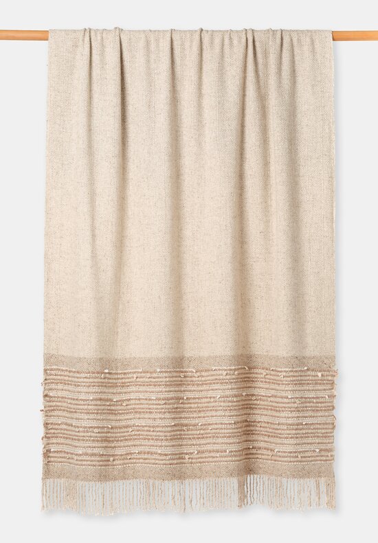 Alonpi Cashmere Tweed Lia Fringed Throw