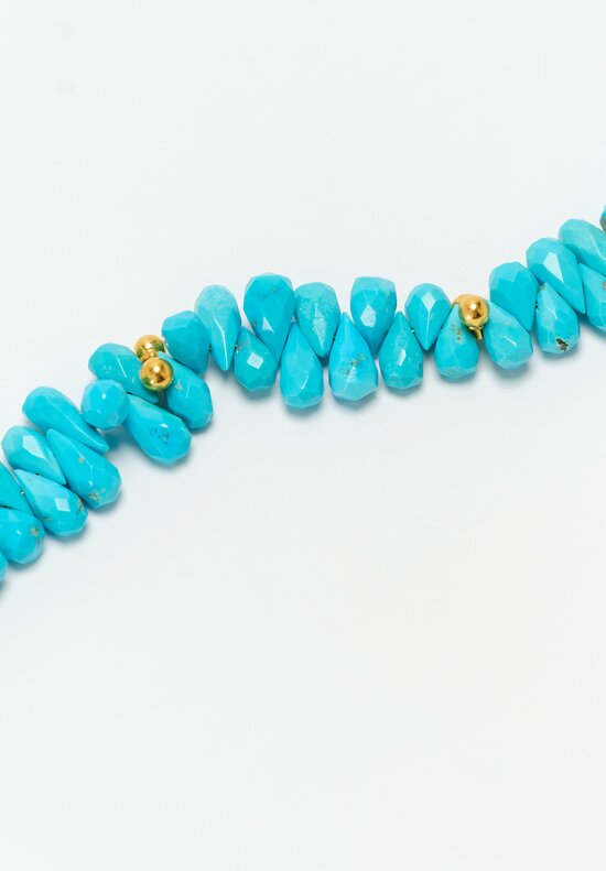 Greig Porter 18K Bulbs & Briolette Cut Sleeping Beauty Turquoise Necklace 18