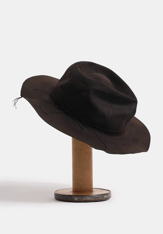Horisaki Design & Handel Hard Burnt Beaver Fur Felt Stitched Detail Hat