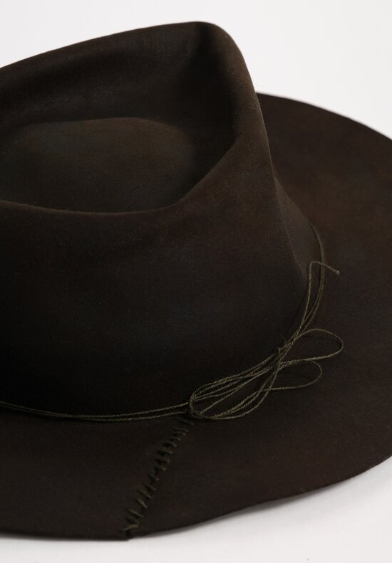 Horisaki Design & Handel Hard Burnt Beaver Fur Felt Stitched Detail Hat