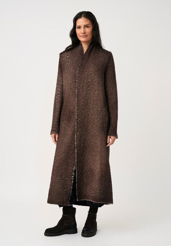 Avant Toi Hand-Painted Vimini Malfilé Duster in Nero & Moro Brown
