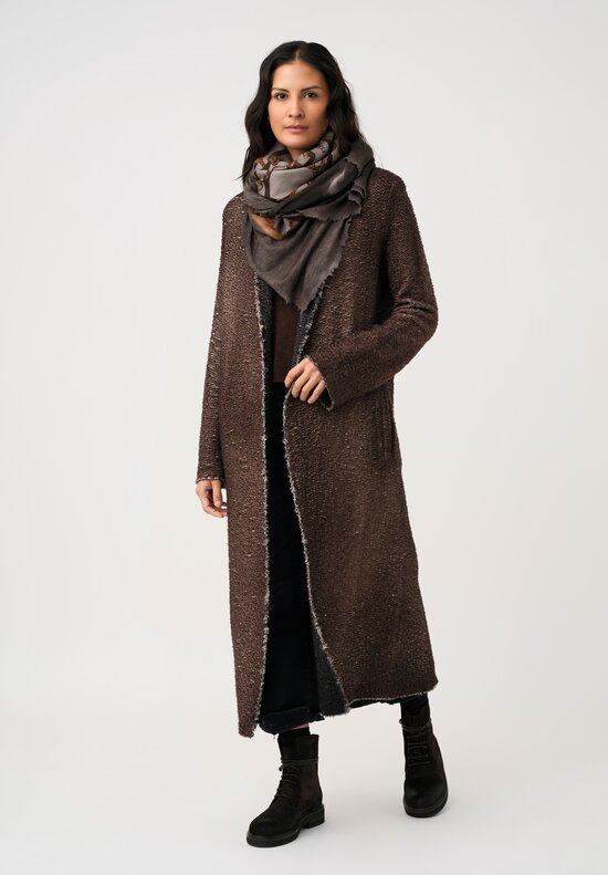 Avant Toi Hand-Painted Vimini Malfilé Duster in Nero & Moro Brown