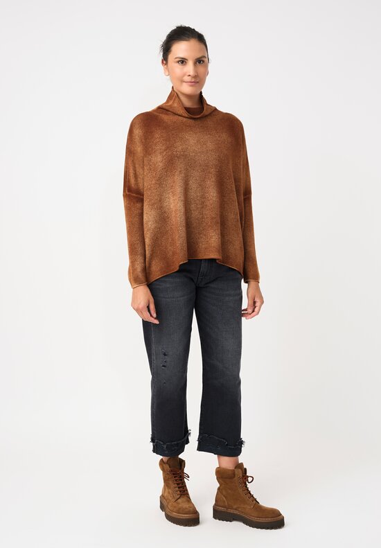 Avant Toi Cashmere Hand-Painted Alto Pullover in Antilope Brown