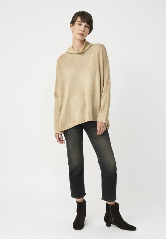 Avant Toi Cashmere Hand-Painted Alto Pullover in Burro Cream
